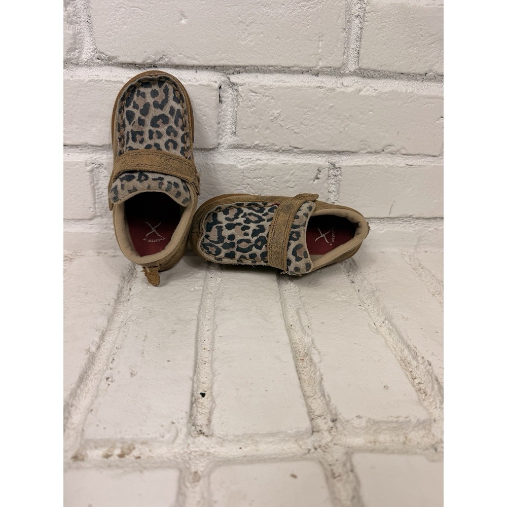 Twisted X Baby 8M Driving Moc Shoes Bomber Leopard Leather Western Infant
